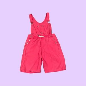 Vintage 90s Hot Pink Overall Shorts 🔥